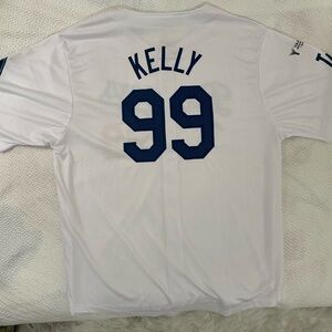 Dodgers White Jersey with Gray Number